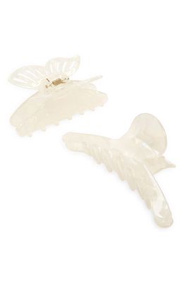 BP. Assorted 2-Pack Butterfly Claw Clips in Ivory