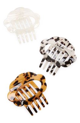 BP. Assorted 3-Pack Claw Clips in Tortoise Multi