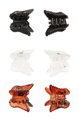 BP. Assorted 6-Pack Butterfly Claw Clips in Black- Brown- Clear