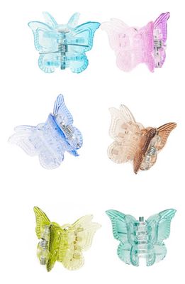BP. Assorted 6-Pack Butterfly Claw Clips in Blue Multi
