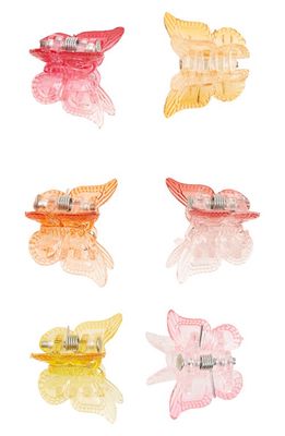 BP. Assorted 6-Pack Ombré Butterfly Claw Clips in Pink Multi