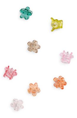 BP. Assorted 8-Pack Mini Flower Claw Clips in Blue Multi