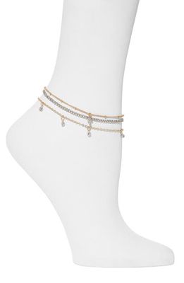BP. Assorted Set of 3 Anklets in Gold- Clear
