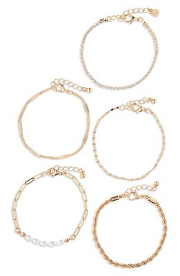 BP. Assorted Set of 5 Chain Bracelets in Gold