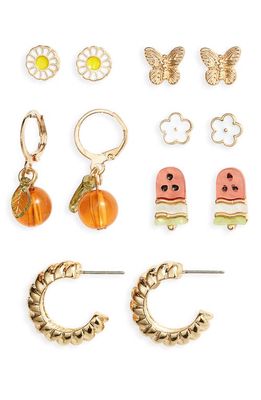 BP. Assorted Set of 6 Earrings in Gold Multi