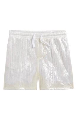 BP. BE PROUD Kids' Pride Gender Inclusive Iridescent Nylon Shorts in Blue Multi Iridescent
