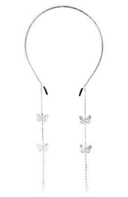 BP. Butterfly Chain Headband in Silver- Clear