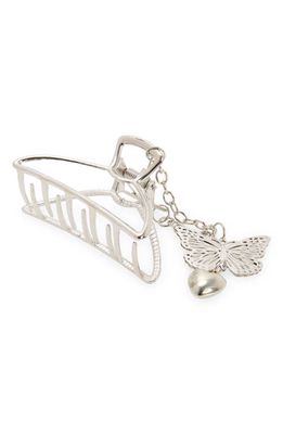 BP. Butterfly Charm Claw Clip in Silver