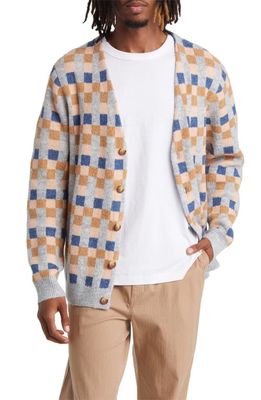 BP. Check Pattern Cardigan in Grey Oatmeal Checkers