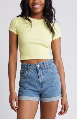 BP. Compact Rib Crop Baby Tee in Green Dawn at Nordstrom, Size Large