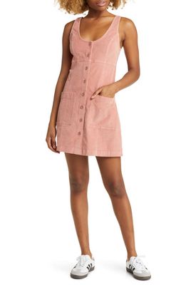 BP. Corduroy Jumper Dress in Pink Ash