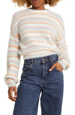 BP. Cozy Crewneck Sweater in Ivory Multi Dreamy Stripe