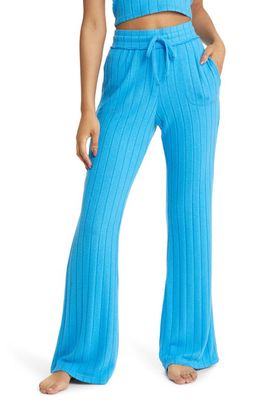 BP. Cozy Rib Flared Pants in Blue Blithe