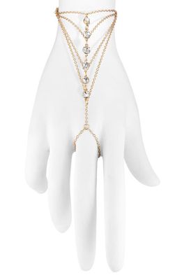 BP. Crystal Hand Chain in Gold- Clear