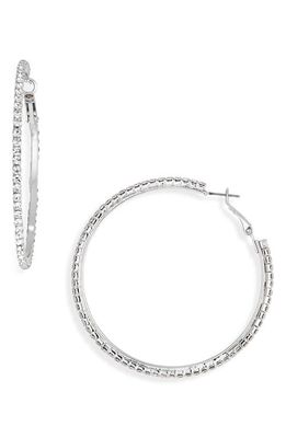 BP. Crystal Hoop Earrings in Silver- Clear