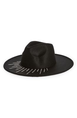BP. Crystal Starburst Panama Hat in Black- Clear- Silver