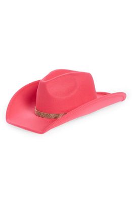 BP. Crystal Trim Cowboy Hat in Neon Pink- Clear- Silver