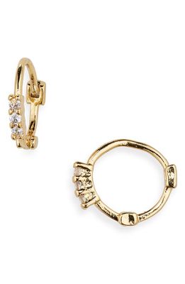 BP. Cubic Zirconia Huggie Hoop Earrings in 14K Gold Dipped