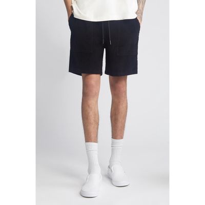 BP. Elastic Waist Corduroy Shorts in Black 