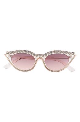 BP. Embellished Cat Eye Sunglasses in Clear Pink