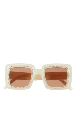 BP. Embellished Square Sunglasses in Milky Ivory