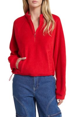 BP. Fleece Half Zip Pullover in Red Salsa