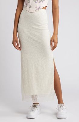 BP. Floral Lace Maxi Skirt in Ivory Dove