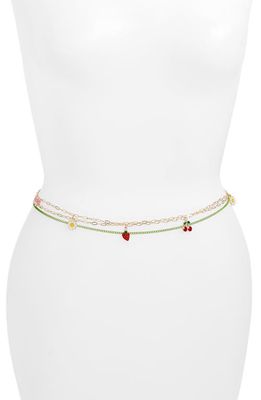 BP. Fruit Charm Layered Belly Chain in Gold Multi