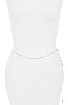 BP. Imitation Pearl Belly Chain in Gold- White