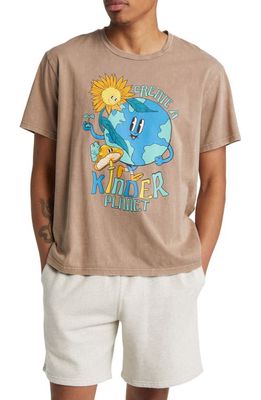BP. Kinder Planet Graphic T-Shirt in Tan Kinder Planet