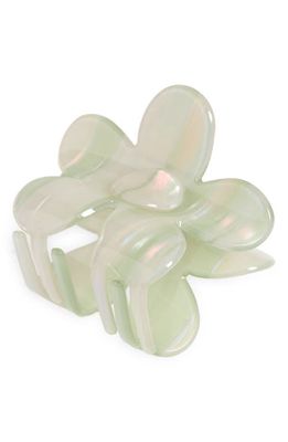 BP. Marble Flower Claw Clip in Green- Ivory