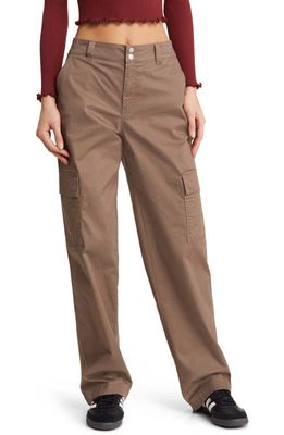 BP. Mid Rise Cargo Chinos in Brown Chip