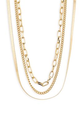 BP. Mixed Chains Layered Necklace in Metallic Silver