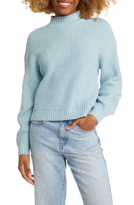 BP. Mock Neck Sweater in Blue Sterling