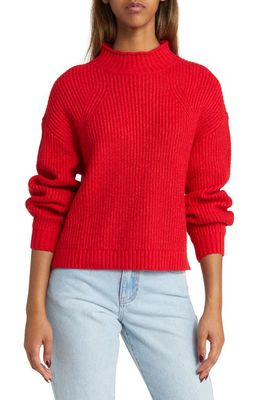 BP. Mock Neck Sweater in Red Salsa