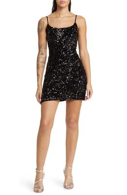 BP. Night Out Sequin Camisole Dress in Black Sequins