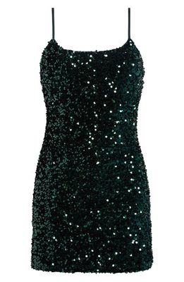 BP. Night Out Sequin Camisole Dress in Green Sequins
