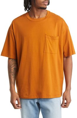 BP. Oversize Cotton Pocket T-Shirt in Rust Pecan