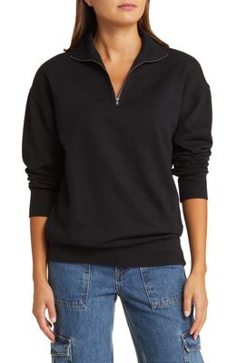 BP. Oversize Quarter Zip Sweatshirt in Black Jet