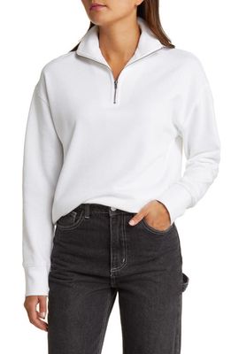 BP. Oversize Quarter Zip Sweatshirt in White