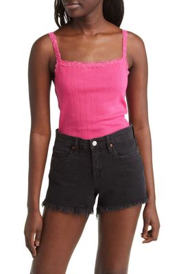 BP. Pointelle Lace Baby Tank in Pink Magenta