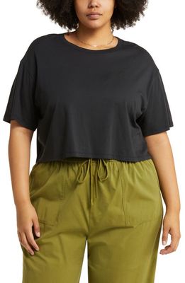BP. Relaxed Fit Crop T-Shirt in Black Jet