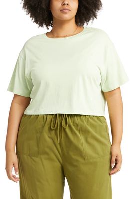 BP. Relaxed Fit Crop T-Shirt in Green Gleam