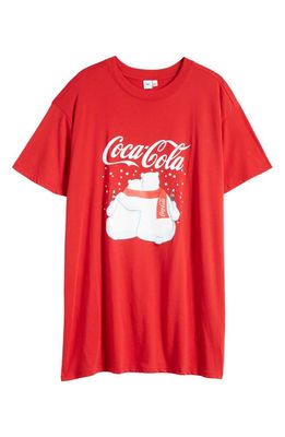 BP. Retro Graphic Pajama T-Shirt in Red Salsa Polar Bear