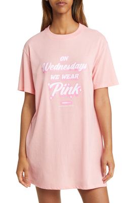 BP. Retro Graphic Short Sleeve Sleep Shirt in Pink Geranium Wednesday