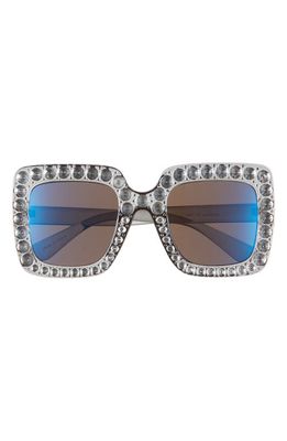 BP. Rhinestone Square Sunglasses in Clear Grey
