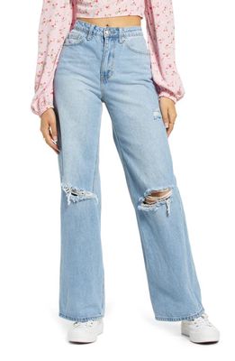 BP. Ripped Nonstretch Wide Leg Jeans in Vintage Light Destroy