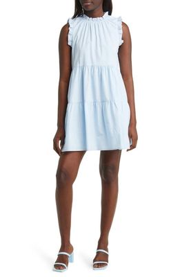 BP. Ruffle Tiered Cotton Babydoll Dress in Blue Skyride
