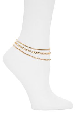 BP. Set of 3 Chain Anklets in Gold