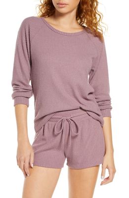BP. Snuggle Up Thermal Short Pajamas in Purple Monarch